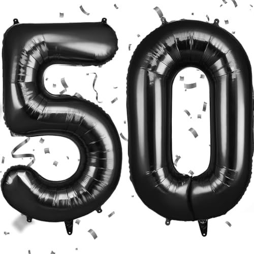 OFFCUP Zahlen Luftballon Schwarz, Folienballon Zahl 50, 40 Zoll Helium Ballons Geburtstagsdeko Mädchen Junge Kindergeburtstag Party Deko Ballon Zahl Deko zum Geburtstag Silvester Neujahr OFFCUP Zahlen Luftballon Schwarz, Folienballon Zahl 50, 40 Zoll Helium Ballons Geburtstagsdeko Mädchen Junge Kindergeburtstag Party Deko Ballon Zahl Deko zum Geburtstag Silvester Neujahr von OFFCUP