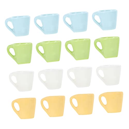OFFIGAM Miniatur-kaffeetassen Für Puppenhäuser 16er-Set Mini-tassen Für Jungen Und Mädchen Harzmaterial Bonbonfarbene Miniatur-tassen Zum Spielen Und Dekorieren von OFFIGAM