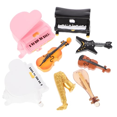 OFFIGAM 8 Entzückende Mini-musikinstrumente Mini- Für Puppenhaus Verschleißfeste Mini-Instrumente Realistisches Mini-hausdekor Ideal Für Projekte von OFFIGAM