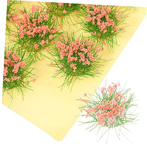 OFFIGAM 1 Blatt Grasmodell Grasteppich Miniaturszene Miniaturen aus Gras Materialien Miniatur-Blumenbüschel Anlage kunstpflanze Pflanzen Grasbüschel Miniatur Miniaturen Gras Plastik Rosa von OFFIGAM