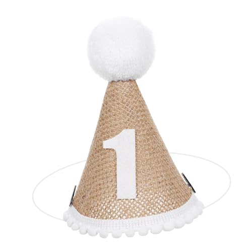 OFFIGAM 1 PC Geburtstagspartyhut Geburtstagspartyhut Zweiter Geburtstagshut Bday Geburtstagshut Nummer Erster Geburtstag Dekorationen Mädchen 2 Partyhut Krone Mini Geburtstagshüte Leinen von OFFIGAM