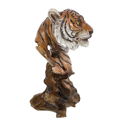 OFFIGAM 1 PC Tigerkopf Ornament Figur Tigerstatue Tigerskulptur Shui Statue Wohndekor Vintage Wohndekor Dekorationen Heimtiere Ornament Lebendiges Tigerdekor Tigermodell Harz von OFFIGAM