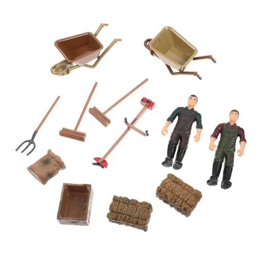 OFFIGAM 1 Satz Bauern Werkzeug Modell tierisches Nutztiere sensorisches Farm-Dekoration Farm- für Sandtisch Mini- Bauernhof Plastik Brown von OFFIGAM