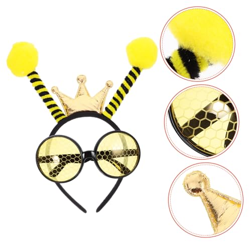 OFFIGAM 1 Satz Bienen Themen Haarreif Set mit Sonnenbrille Lustige Kostüm Accessoires für Karneval Partys und Cosplay für Erwachsene und Gelben Ball und Krone OFFIGAM 1 Satz Bienen Themen Haarreif Set mit Sonnenbrille Lustige Kostüm Accessoires für Karneval Partys und Cosplay für Erwachsene und Gelben Ball und Krone von OFFIGAM