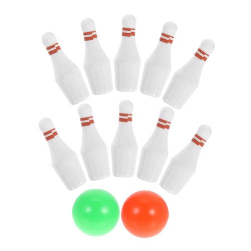 OFFIGAM 1 Satz Bowlingkugel Bowling-Kuchen-Topper Miniatur-Haussport Party Decoration Party Dekoration Tischdekoration Puppenhaus-Bowlingkugel Miniatur-Bowlingkugel Plastik Weiß von OFFIGAM