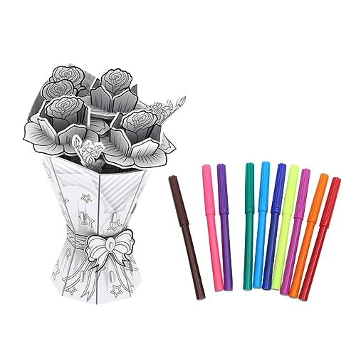 OFFIGAM 1 Satz Dreidimensionale Blume des Graffiti 3D Kinderpuzzle Blumenrätsel 3D-blüten-Puzzle Blumenornament Für Den Haushalt Graffiti-Blumen-Puzzle Blumenpuzzle Papier von OFFIGAM