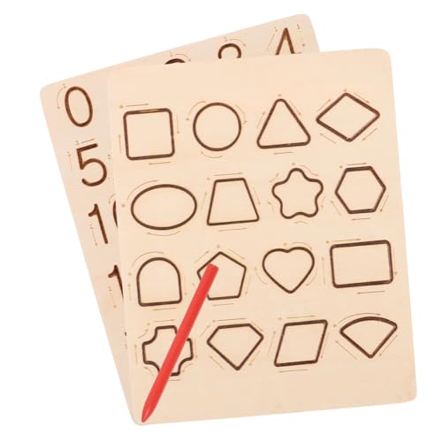 OFFIGAM Holz Buchstabennachzeichentafel für Kleinkinder Beidseitig Montessori Übungstafel Alphabet Lernspielzeug Zahlen und Buchstaben Lehrtafel von OFFIGAM