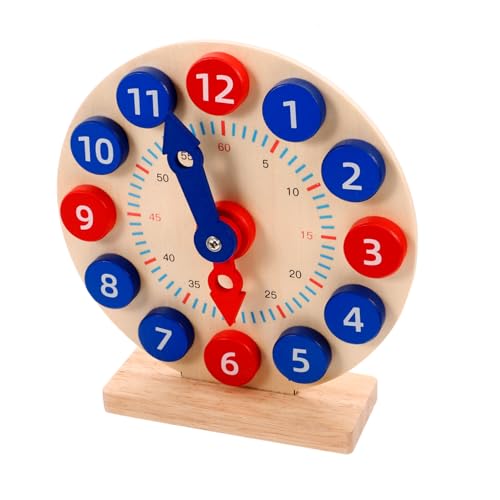 OFFIGAM 1 Satz Holz Lernuhr für Zeitlernspielzeug für Kleinkinder Pädagogisches zur Zahlen und Farberkennung Robustes Holzmaterial für Interaktive Eltern Junge Mädchen Aktivitäten OFFIGAM 1 Satz Holz Lernuhr für Zeitlernspielzeug für Kleinkinder Pädagogisches zur Zahlen und Farberkennung Robustes Holzmaterial für Interaktive Eltern Junge Mädchen Aktivitäten von OFFIGAM