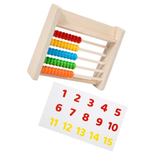 OFFIGAM 1 Satz Holz für Mathe Lernhilfe mit Zählperlen und Karten für Vorschule und Frühkindliche Bildung Sie Spaß Am Rechnen von OFFIGAM