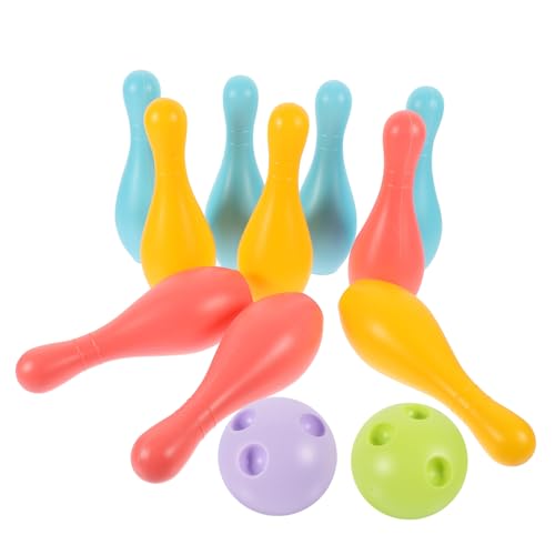 OFFIGAM 1 Satz Kegelspiel für Kunststoff Bowling Set Pins Bälle Interaktives für Kindergarten und Freizeit Fördert Sportliche Fähigkeiten und Soziale Interaktion von OFFIGAM