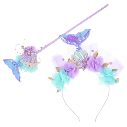 OFFIGAM 1 Satz Meerjungfrau Haarreif und Zauberstab Set Glitzernde Kostümaccessoires für Cosplay Partys Festivals Langlebig und Leicht für Kreative Verkleidungen OFFIGAM 1 Satz Meerjungfrau Haarreif und Zauberstab Set Glitzernde Kostümaccessoires für Cosplay Partys Festivals Langlebig und Leicht für Kreative Verkleidungen von OFFIGAM