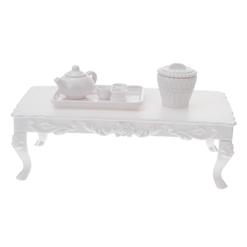 OFFIGAM 1 Satz Mini- Tea Set for puppenstubenmöbel Teeservice Teespielzeug puppenhauszubehör Teetisch-Modell Mini-Teegeschirr für Puppenhäuser Plastik von OFFIGAM