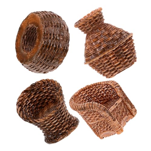 OFFIGAM 1 Satz Mini-Tisch- und Stuhlmodell Dekoration Puppenhausmöbel Hausmodell dekoartikel Modelle Werkzeug Miniaturmöbel schmücken Layout der Puppenhausszene Harz Light Brown von OFFIGAM