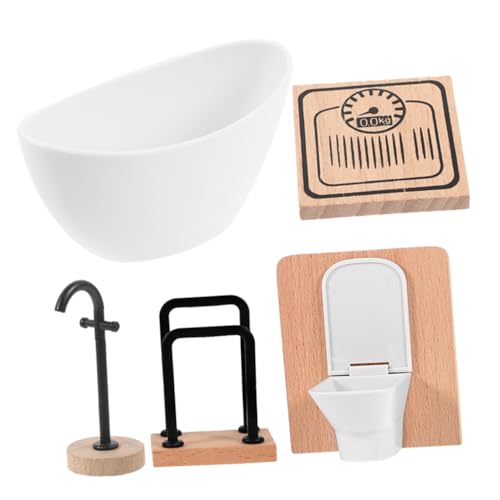 OFFIGAM 1 Satz Miniatur Badzimmermöbel Set für Puppenhaus Teiliges Zubehör mit Toilette Badewanne Waschtisch und Mehr für Kreatives Rollenspiel und Puppenhaus Dekoration OFFIGAM 1 Satz Miniatur Badzimmermöbel Set für Puppenhaus Teiliges Zubehör mit Toilette Badewanne Waschtisch und Mehr für Kreatives Rollenspiel und Puppenhaus Dekoration von OFFIGAM