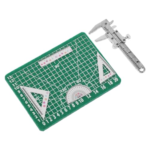 OFFIGAM 1 Satz Miniatur Lineal und Matte für Puppenhaus Schulbedarf und DIY Modelle Zubehör für Kreative Bastelprojekte und Lernspielzeuge von OFFIGAM