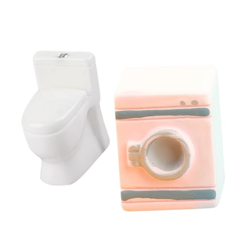 OFFIGAM 1 Satz Miniatur Waschmaschine und Toilette Puppenhaus Zubehör Teiliges für Badezimmer und Wäscheraum Dekoration Realistische Mini Adornments für Mikro Szenen Handgemachte Deko OFFIGAM 1 Satz Miniatur Waschmaschine und Toilette Puppenhaus Zubehör Teiliges für Badezimmer und Wäscheraum Dekoration Realistische Mini Adornments für Mikro Szenen Handgemachte Deko von OFFIGAM