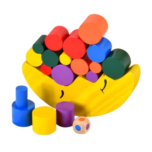 OFFIGAM 1 Satz Mondblöcke aus Holz dartscheibe mitgebsel Holzbalancierspielzeug spielsachen kinderl Mondbausteine Eltern-Kind- interessante Bausteine hölzern von OFFIGAM