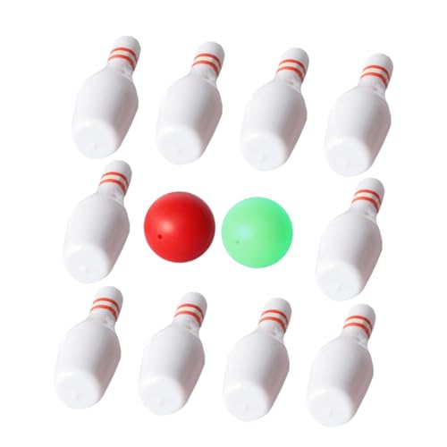 OFFIGAM 1 Satz Puppenhaus-Bowling Gartenspielzeug zehn Blasen für Bowlingkegel für Zauberstab Miniatur-Hausversorgung Verzierung Bowling Puppenhaus-Versorgung Desktop-Bowling von OFFIGAM