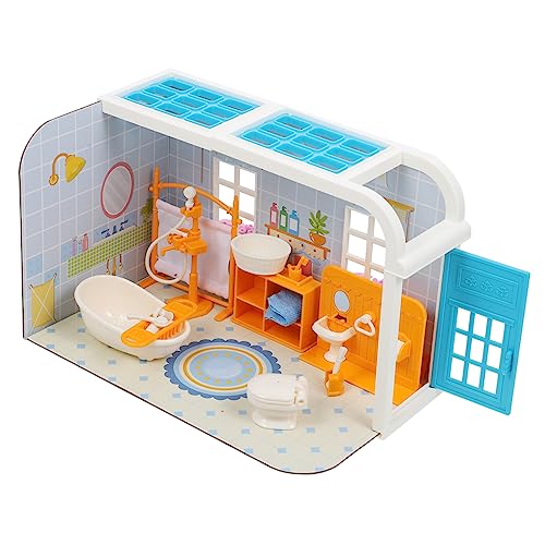OFFIGAM 1satz Miniatur Badezimmer Möbel DIY Puppenhaus Zubehör Für Kreative Deko Und Spielideen Mit Verschiedenen Badezimmermöbeln Für Miniaturszenen Und Spielzeug von OFFIGAM