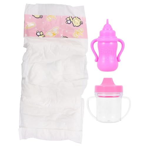 OFFIGAM 1 Satz Puppenzubehör puppenwindeln puppenspielzeug Babyflaschenwindeln Babydoll-Zubehörset puppenhaus zubehör Miniatur-Puppenflaschen Miniatur-Babypuppenflaschen Plastik von OFFIGAM