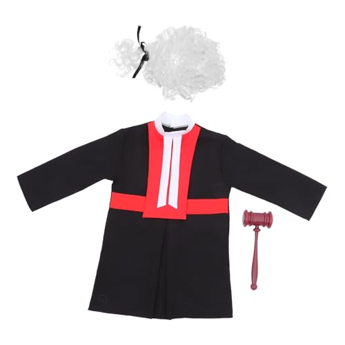 OFFIGAM 1 Satz Richter Kostüm mit Perücke und Hammer Rollenspiel Outfit für Jungen für Große Fördert Kreatives und Berufliche Rollenerfahrung OFFIGAM 1 Satz Richter Kostüm mit Perücke und Hammer Rollenspiel Outfit für Jungen für Große Fördert Kreatives und Berufliche Rollenerfahrung von OFFIGAM
