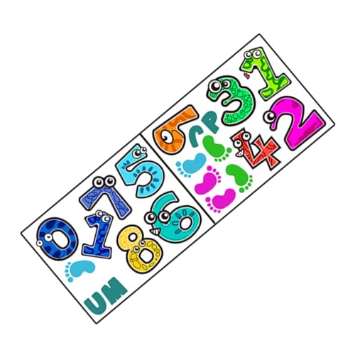 OFFIGAM 1 Satz Selbstklebende Cartoon Zahlen Spielbodenaufkleber für Kinderzimmer mit Kreativen Gitterdesign Interaktive Wandgestaltung Konzentration und Kreativität von OFFIGAM