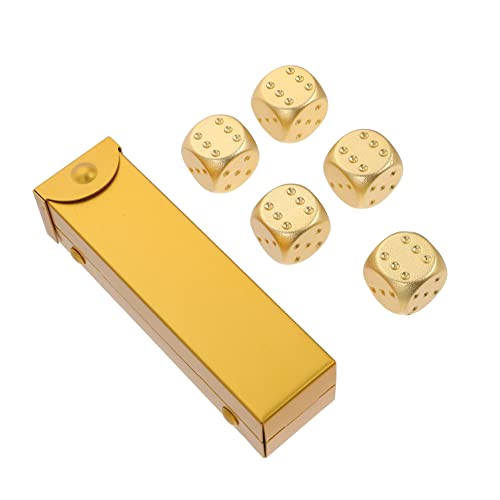 OFFIGAM 1 Satz Spiel Würfeln Mini- -Masse Retro- Klein Standardwürfel -stütze Würfelspiel-Requisite Zarte Würfelstütze Aluminiumlegierung Golden von OFFIGAM
