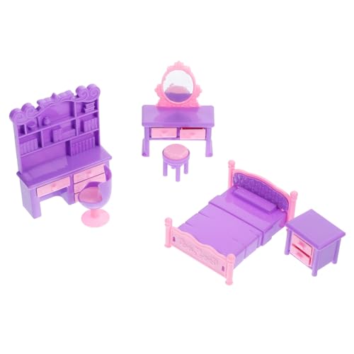 OFFIGAM 1 Satz Spielhausmöbel Dekoratives Mini-Sofa Mini-sofamöbel Mini-Sofa-Requisite Winzige Hausmöbel Mini-raumsofa Miniatur-puppendekor Mini-hauspuppensofa Puppencouch Plastik Violett von OFFIGAM