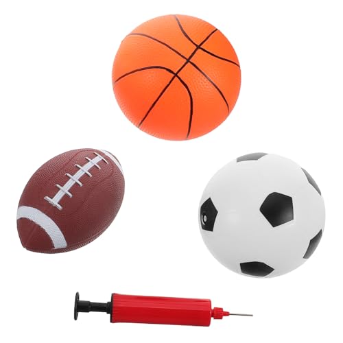 OFFIGAM 1 Satz Spielzeugballkombination Kleinkindspielzeug aufblasbares Mini-Basketball kinderspielzeug Outdoor Basketball sprengen Hüpfball für Kleinkinder Metall von OFFIGAM