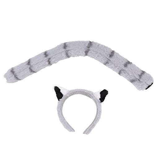 OFFIGAM 1 Satz Tierohren Stirnband mit Set für Kostümparty Attraktives Tier Kopfschmuck Accessoire für Erwachsene Geeignet für Halloween Karneval und Mottopartys von OFFIGAM
