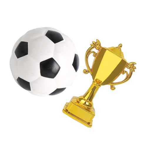 OFFIGAM 1 Satz Trophäen-fußballmodell Ornamente Auto Dinge Sport Mini Figur Favorisieren Tragbar Goldene Pokale Schwimmbad Netz Kleines Fußballmodell Spiele Plastik Wiederverwendbar von OFFIGAM