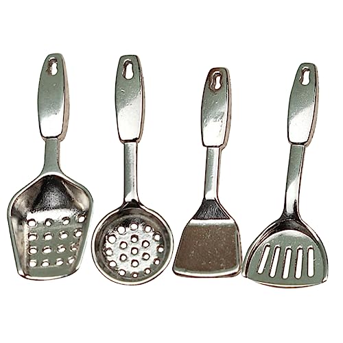 OFFIGAM Robuster Miniaturspatel Und -löffel Aus Legierung Mini-küchenwerkzeuge Für Kinder Zum Rollenspielkochen von OFFIGAM