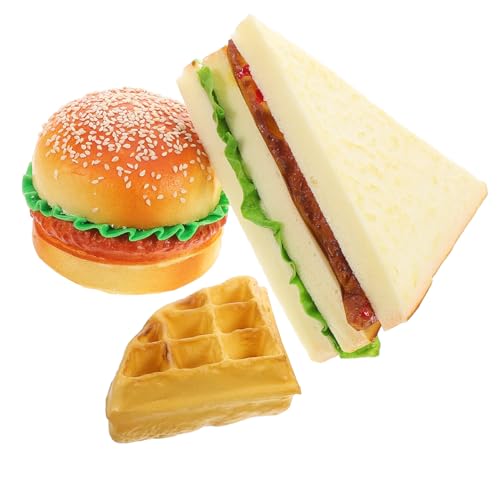 OFFIGAM 1 Satz simuliertes Brot für interaktives lernspielzeug Probieren künstliches Sandwich Brotmodell gefälschte Lebensmittel PVC von OFFIGAM