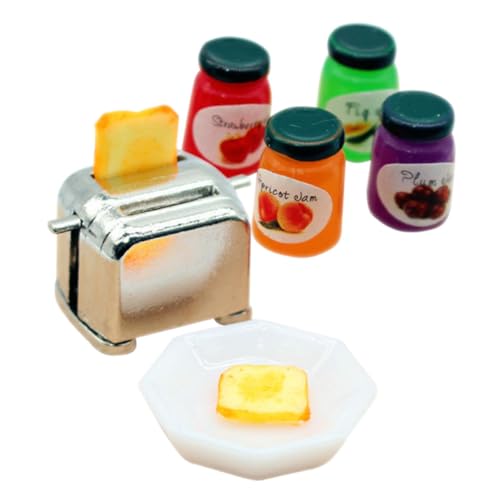 OFFIGAM 1 Set Brotbackautomaten Modell Miniatur Frühstück Puppenhaus Küchendekoration Winziger Toaster Realistischer Puppenhaus Toaster Winziger Puppenhaus Toaster Miniatur Toaster von OFFIGAM