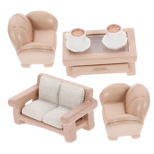 OFFIGAM 1 Set Mini Sofahaus Minifiguren Couchtisch Sofas Couches Kleine Häuser Mini Ornamente Zum Basteln Mini Möbeldekor Miniaturen Zum Basteln Miniatur Ornament von OFFIGAM