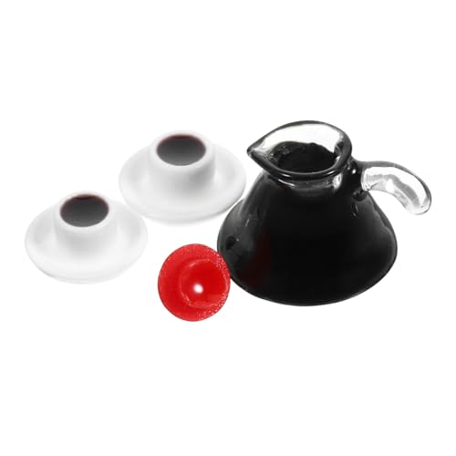 OFFIGAM Mini-kaffeekanne Fürs Puppenhaus - Miniatur-kaffeekanne Aus Kunstharz Topfornament Realistische Kanne Foto-Requisite Vorgetäuschte Küchenrequisiten von OFFIGAM