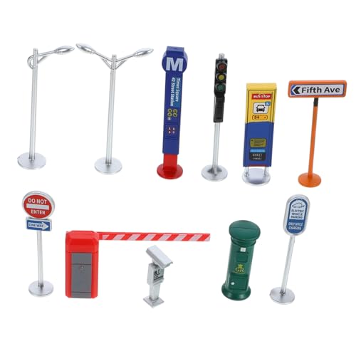 OFFIGAM 1 Set Miniatur Transportmittel Straßenfahrauto Aufkleber Konstruktionsspielzeug Klebeband Gleis Bausteine Blech Miniatur Ziegel Schilder Fahrzeuge Verkehrspunkte von OFFIGAM
