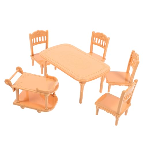 OFFIGAM 1 Set Puppenhaus Esszimmer Stuhl Puppe Mini Kunststoff Tisch Puppenhaus Esszimmer Trolley Kunststoff Puppe Mini Stühle von OFFIGAM