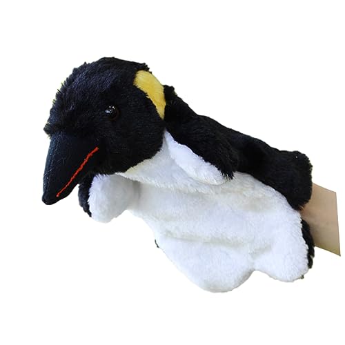 OFFIGAM 1 Stück Cartoon-Handpuppen Pinguin Finger Puppets Pädagogisches Handpuppe Plüsch Handpuppe tierische Handpuppen Cartoon-Tier-Handpuppen Black von OFFIGAM