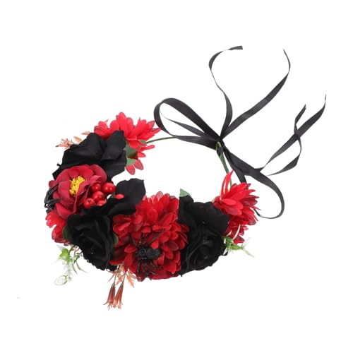 OFFIGAM 1 Stück Dunkel Schwarzes Halloween Kranz Kopfschmuck mit Spinnen für Dekoration Haarschmuck für Mädchen für Partys Festivals und Fotografie von OFFIGAM