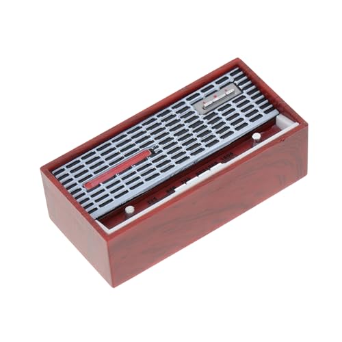 OFFIGAM 1 Stück Tonbandgerät Modell Miniatur-Phonograph Grammophon Simuliertes Radio Spielhauszubehör Simulierte Möbelmodelle Dekoratives Modell Mini-Radio-schmuck DIY Zubehör Abs Rot von OFFIGAM