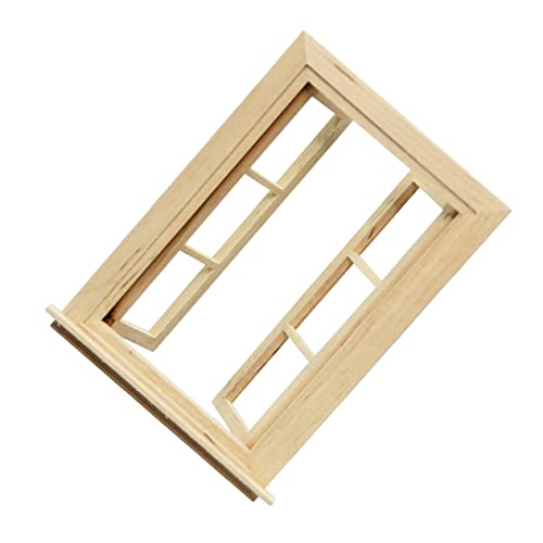 OFFIGAM 1 Stück Tür- und Fenstermodell DIY Dekoration miniaturfenster selber Machen Mini-Fenstermodell Miniatur-Fensterrahmen Foto-Layout-Stütze Holzverzierung Mini-Fensterrahmen hölzern von OFFIGAM