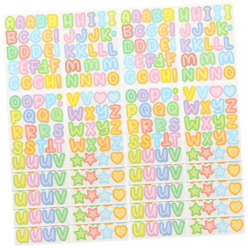 OFFIGAM 10 Blatt Englische Alphabet Aufkleber wasserdichte Aufkleber Kinderaufkleber Cartoon Aufkleber Vinyl Buchstabenaufkleber Buchstabenaufkleber Alphabet Aufkleber DIY von OFFIGAM