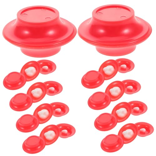 OFFIGAM 10 Sätze Hühnermagie interaktives Zaubertrick Ei Huhn Magisches für Huhn verwandeln Zaubertrick Zauberer Chick Toy Plastik rot von OFFIGAM