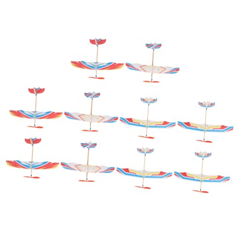 OFFIGAM 10 Stück Gummimotor Flugzeug Modell Segelflugzeuge für Outdoor für Jungen und Mädchen Fördert Hand Augen Koordination und Eltern Junge Mädchen Beziehung von OFFIGAM