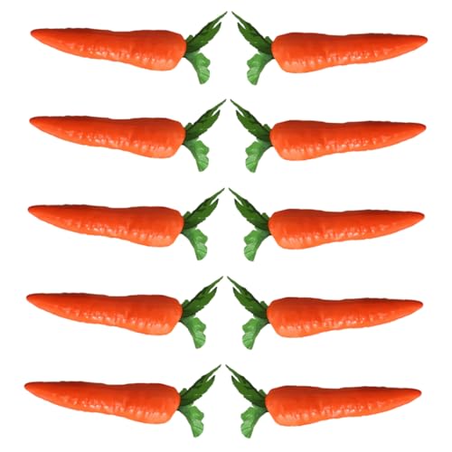 OFFIGAM 10 Stück Karottenmodell Lebensechte Karotten Kunstkarotten Mini Karotten Karottendekorationen Künstliche Gemüsekarotten Künstliche Gemüseornamente Kleine Karotten von OFFIGAM