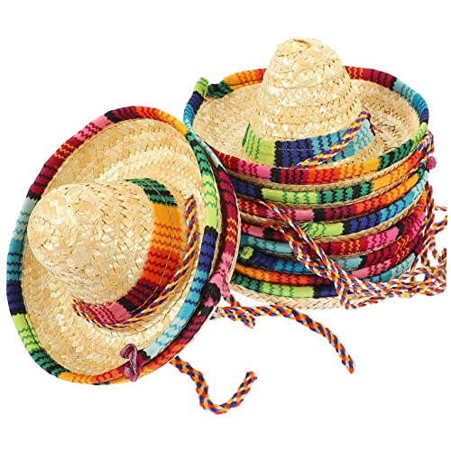 OFFIGAM 10 Stück Mini-Haustier Mütze Hund Hut Für Katze Katzenhüte Sombrero Partyzubehör Miniaturhüte Basteln Hut Für Puppe Dekorative Hüte Minihüte Zum Basteln Mini-hüte Gras Colorful von OFFIGAM