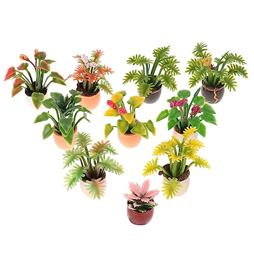 OFFIGAM 10 Stück Miniatur Topffiguren Miniaturen Mikro-Blumentopf-Ornament Mini-Welt-Zubehör kleine Topfpflanze Green von OFFIGAM