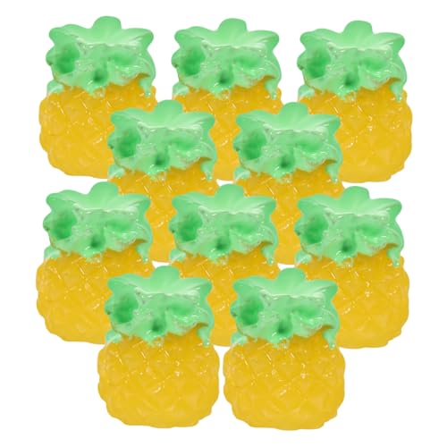 OFFIGAM 10 Stück Minifrüchte Mini-Dinge Puppenhaus Puppenflaschen gefälschte Pflanze vorgeben für kinderspielzeug Winzige Hausfruchtverzierung Obst-Modell- Abs Yellow von OFFIGAM
