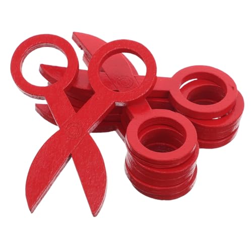 OFFIGAM 10 Stück Scheren Scrapbooking Zubehör Schulbedarf Sicherheitsscheren Kleine Klassenzimmerbedarf Schnittscheren Fähigkeiten Rot Holz von OFFIGAM